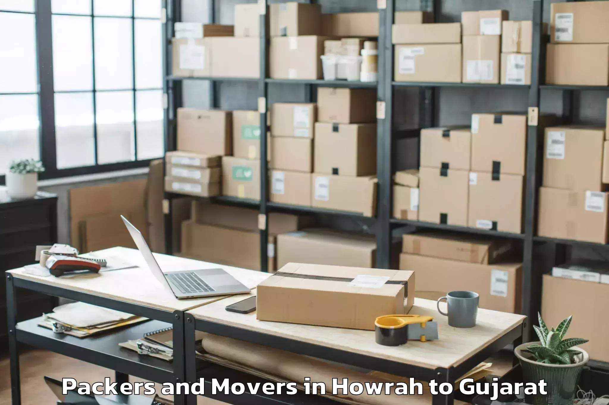 Professional Howrah to Karjan Packers And Movers